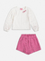 Conjunto Blusinha com Manga Longa e Shorts Saia Momi - muvile