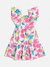 Vestido flores com babados maxi flor e borboletas - muvile