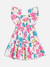 Vestido flores com babados maxi flor e borboletas - loja online