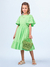 Vestido com mangas amplas verde apple