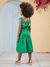 VESTIDO DE ALÇAS COM LAÇO VERDE PURO - comprar online