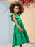 VESTIDO DE ALÇAS COM LAÇO VERDE PURO na internet