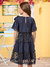 VESTIDO LAÇO DE TULE POA AZUL MARINHO - comprar online