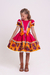 Vestido Junino Florido Com Pompom