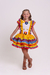 Vestido Junino Amarelo Com Folhagem Vermelha
