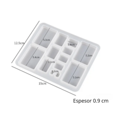 MOLDE SILICONA 13 RECTANGULOS DIFERENTES - comprar online