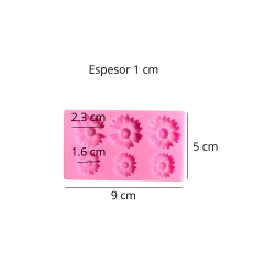 MOLDE SILICONA 6 MINI MARGARITA SIN UN PETALO 2 TAMAÑOS - comprar online