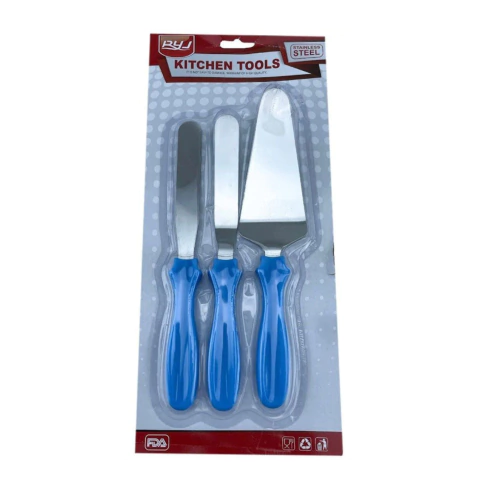 SET 3 ESPATULAS REPOSTERIA ACERO INOXIDABLE