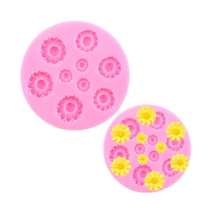 MOLDE SILICONA 9 GIRASOLES DIFERENTE TAMAÑO