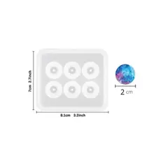 MOLDE PLANCHA 6 ESFERAS MEDIUM CON AGUJERO 2 cm en internet