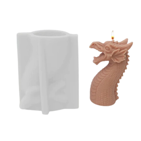 MOLDE SILICONA DRAGON 3D VELA RESINA