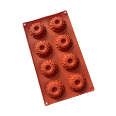MOLDE SILICONA PLANCHA 8 FLORES CON DETALLE