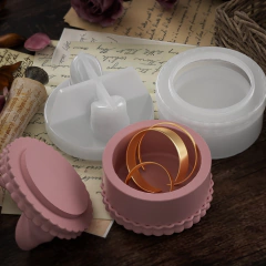 MOLDE SILICONA MINI CAJA CIRCULAR CON TAPA MOÑO - tienda online