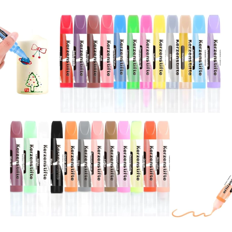 SET 24 MARCADORES PARA DIBUJAR PINTAR EN VELA Y YESO PUNTA FINA 10ML - comprar online