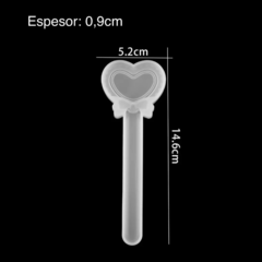 MOLDE SILICONA REGLA CORAZON MOÑO X10CM - comprar online