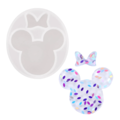 MOLDE SILICONA CARA MICKEY Y MINNIE - TRANSPARENTE
