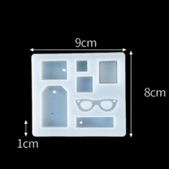 MOLDE SILICONA PLANCHA 7 DIJES CUADRADOS Y LENTES - Doctor Obra Flores