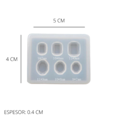 MOLDE SILICONA PLANCHA 6 MINI DIAMANTES - comprar online