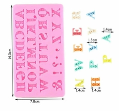 MOLDE SILICONA ABECEDARIO LETRAS ESTAMPADAS - comprar online