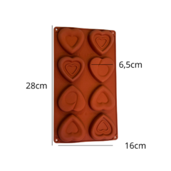 MOLDE PLANCHA 6 CORAZONES CON DETALLES - comprar online
