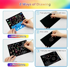 ANOTADOR LIBRETA PAPEL MAGICO 10 HOJAS PARA DIBUJAR SCRATCH NOTE