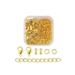 KIT ARMAR MOSQUETON CADENA ARGOLLA TERMINAL X 80 UNI DORADO