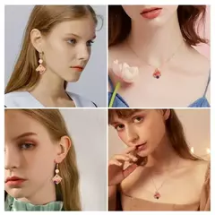 SET 28 BISELES DORADOS FORMAS GEOMETRICAS CON ROSA - tienda online