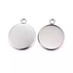 DIJE CIRCULAR ACERO INOXIDABLE PARA RELLENO RESINA X 2 CM