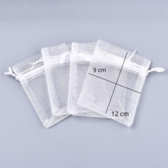 BOLSA DE ORGANZA BLANCA SOUVENIR REGALO 9 X 12 CM x 10 uni - comprar online