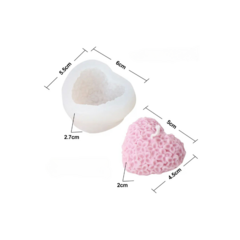 MOLDE SILICONA CORAZON 3D TEXTURADO FLORES CHICO 6 X 5.5 CM - comprar online