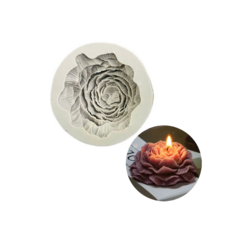 MOLDE SILICONA VELA FLOR ROSA PEONIA (CIRCULO GRIS)