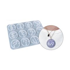 MOLDE SILICONA 12 DIJES ZODIACO SIN ROTULOS