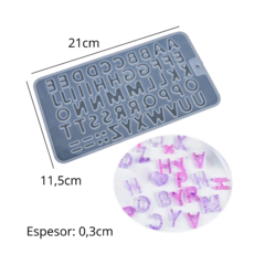 MOLDE SILICONA LETRAS ABECEDARIO DOBLE - TRANSPARENTE en internet