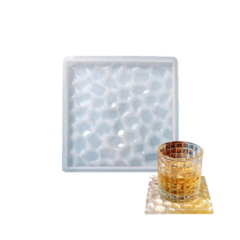 MOLDE SILICONA POSAVASOS CUADRADO DIAMANTES