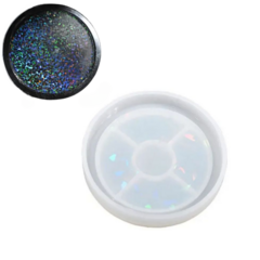 MOLDE SILICONA POSAVASOS CIRCULAR HOLOGRÁFICO CHICO 8,5CM