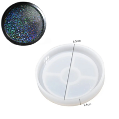 MOLDE SILICONA POSAVASOS CIRCULAR HOLOGRÁFICO CHICO 8,5CM - comprar online