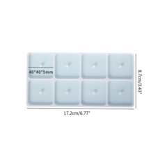 MOLDE SILICONA 8 CUADRADOS CON AGUJERO - comprar online