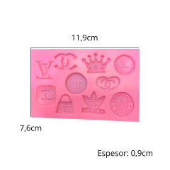 MOLDE SILICONA PLANCHA MARCAS DE ROPA LOGOS - comprar online