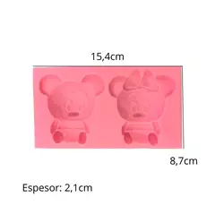 MOLDE SILICONA PLANCHA MICKEY Y MINNIE BEBES JABON XL GRANDE - comprar online