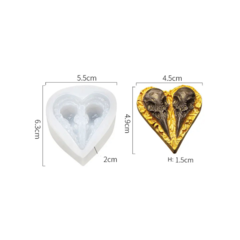 MOLDE SILICONA CORAZON 2 PAJAROS GOTICOS - comprar online
