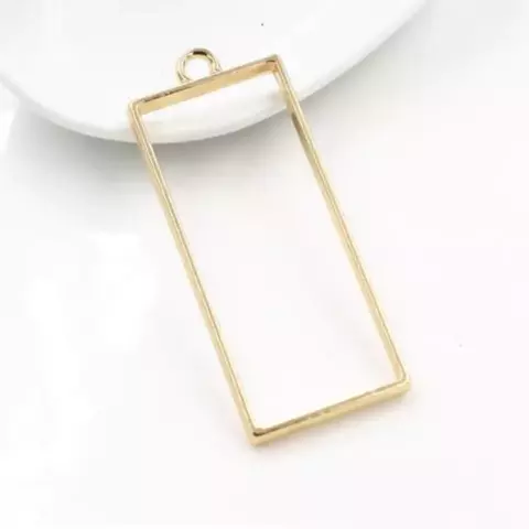 DIJE RECTANGULO GRANDE - COLOR ORO BRILLANTE