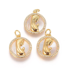 DIJE VIRGEN NIÑA STRASS BASE NACARADA DORADO BAÑADO EN ZIRCONIA en internet