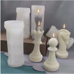 MOLDE SILICONA PIEZA DE AJEDREZ 3D INDIVIDUAL - comprar online
