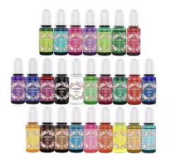 SET PIGMENTOS LIQUIDOS SEMITRANSPARENTE PARA RESINA X 10 ML X 26 UNI