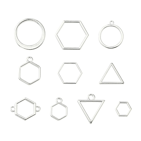 SET 10 DIJES PARA RESINA FORMAS Y MEDIDAS VARIAS PLATEADO ANTIGUO - comprar online