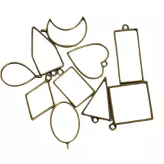 SET 10 DIJES BRONCE ANTIGUO - FORMAS VARIAS x 10 Un