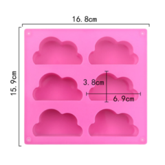 MOLDE SILICONA PLANCHA NUBE 6 NUBES - comprar online