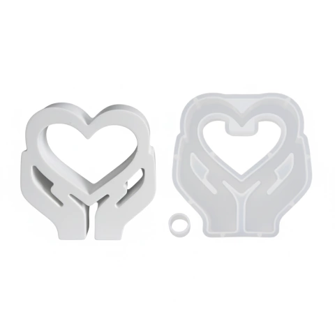 MOLDE SILICONA FLORERO PARA TUBO DE ENSAYO CORAZON EN MANOS - comprar online