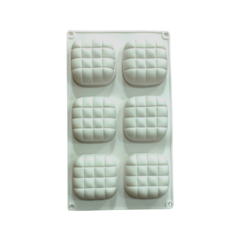 MOLDE SILICONA PLANCHA 6 CUADRADOS ACOLCHONADOS