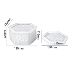 MOLDE SILICONA CAJA HEXAGONAL CON TAPA TEXTURA DIAMANTE MAX 6,5CM PROF - comprar online